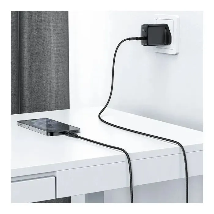 Дата кабель USB-C to Lightning 1.8m 30W 3A nylon black Acefast (6974316281306) изображение 7