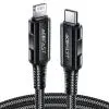 Дата кабель USB-C to Lightning 1.8m 30W 3A nylon black Acefast (6974316281306)