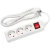 Мережевий подовжувач Delux G3JS 3м 3 роз. з заземленням та вимикачем white (90021624)