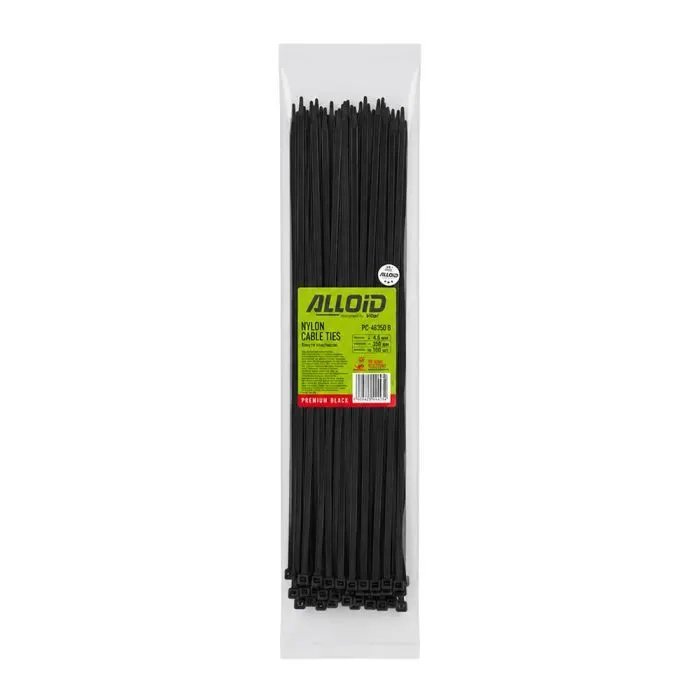 Стяжка Alloid 4.6х350мм, пластик, 100шт./уп., черный (PC-46350 B) изображение 4