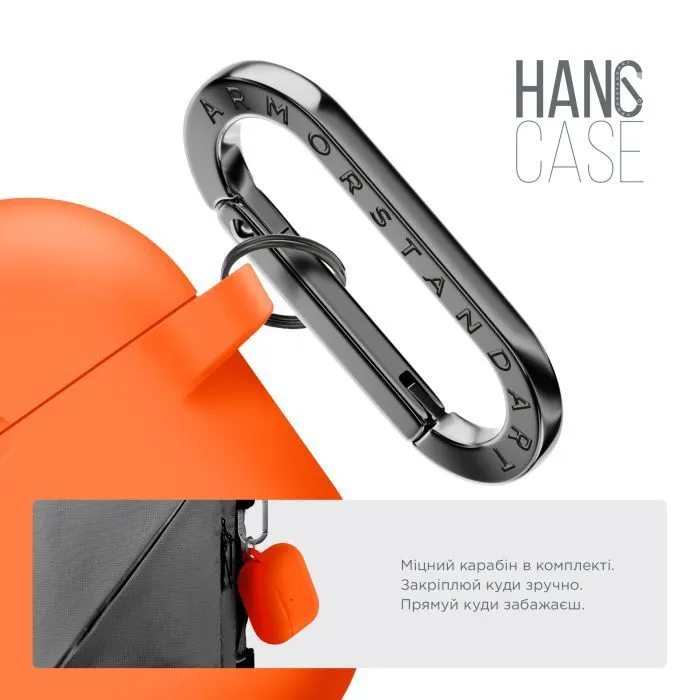Чехол для наушников Armorstandart Hang Case For Apple AirPods Pro 3 Orange (ARM88278) изображение 4