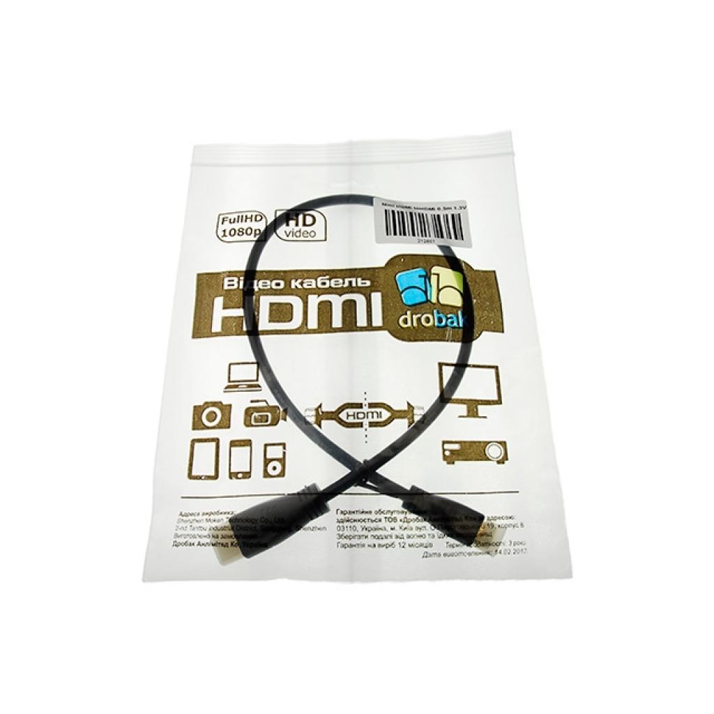 Кабель мультимедийный HDMI A to HDMI C (mini) 0.5m Drobak (212661) изображение 3