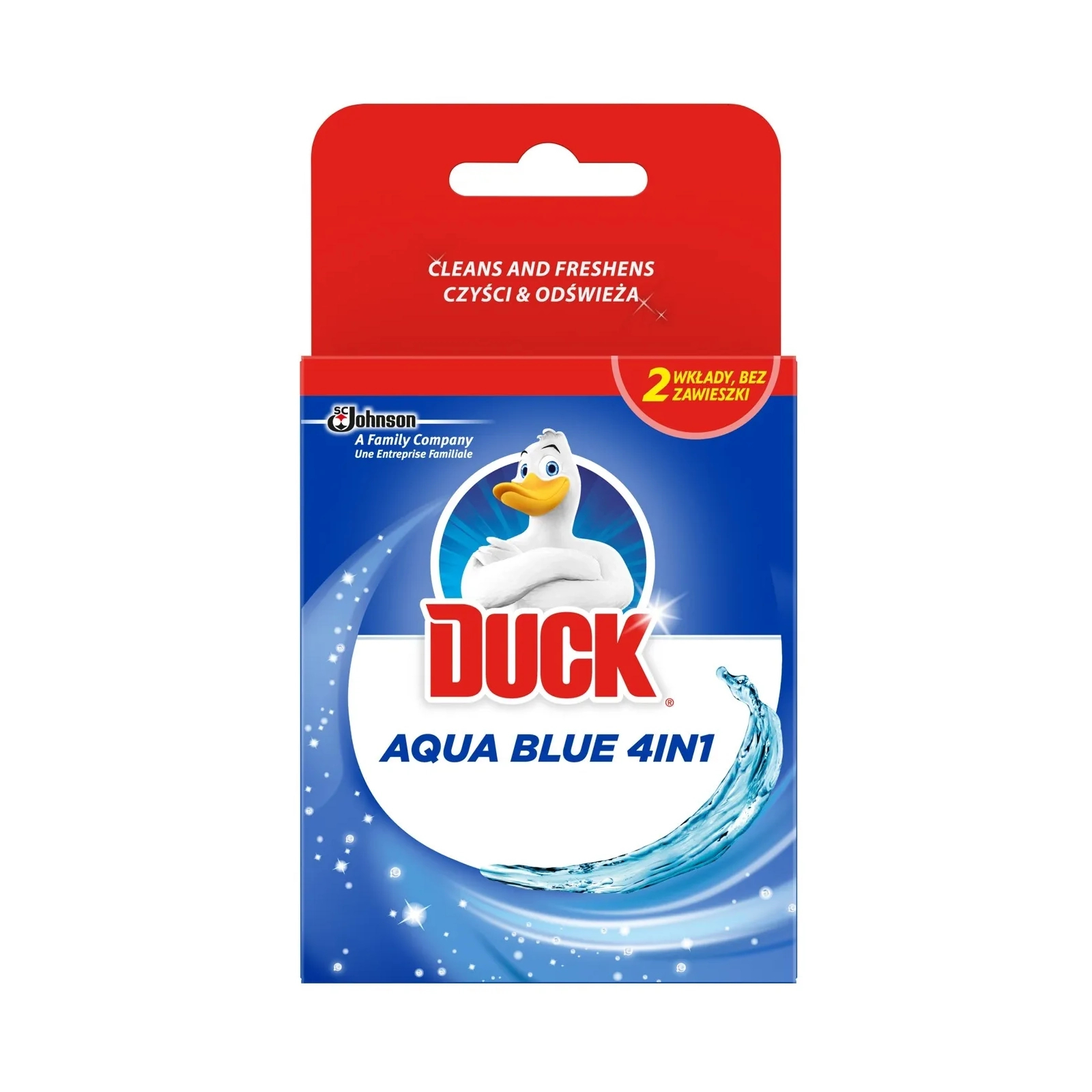 Туалетный блок Duck Aqua Blue 4 в 1 сменный блок 2 x 40 г (5000204739039)