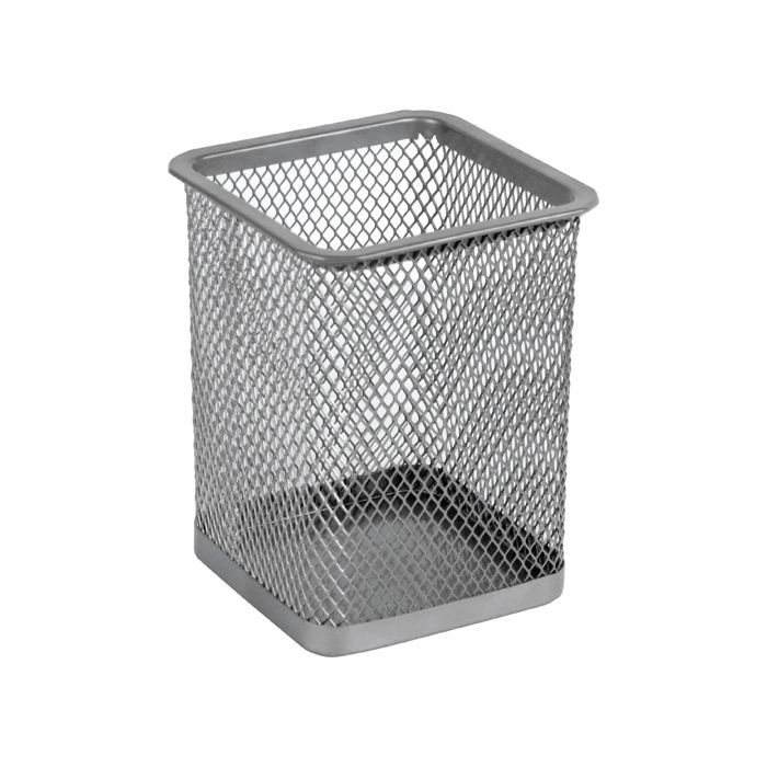 Подставка для ручек Axent square 80х80х100мм, wire mesh, silver (2111-03-A)