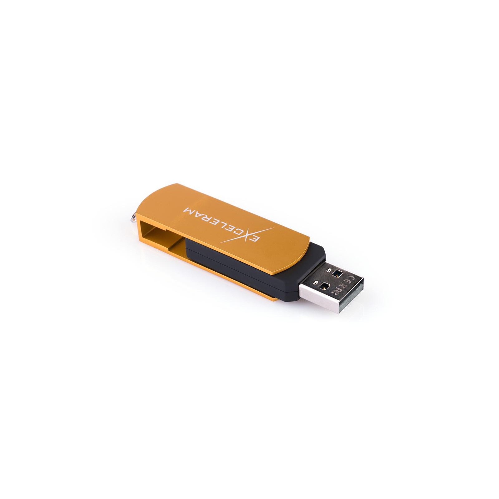 USB флеш накопитель eXceleram 64GB P2 Series Gold/Black USB 2.0 (EXP2U2GOB64) изображение 5