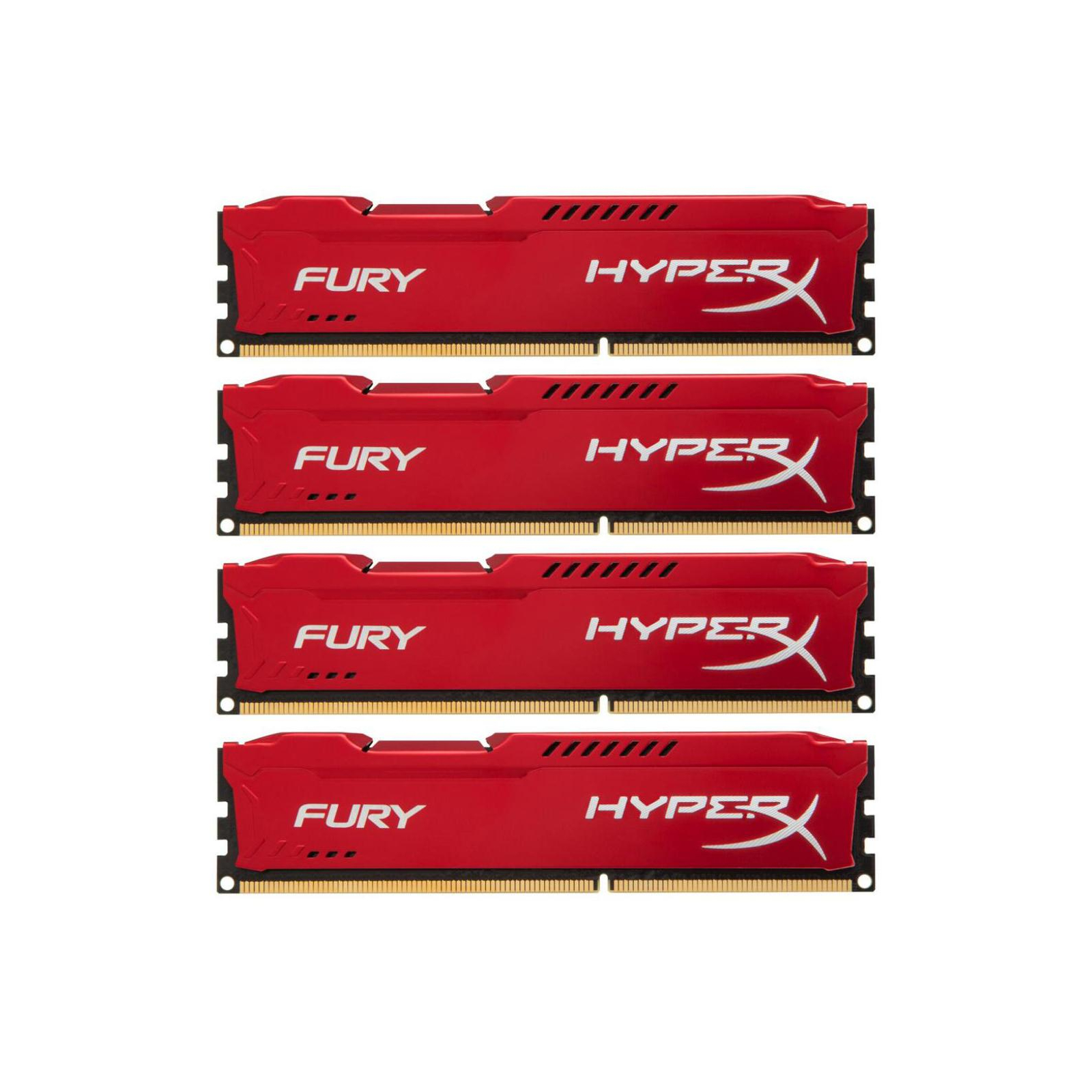 Модуль пам'яті для комп'ютера DDR4 32GB (4x8GB) 2933 MHz HyperX FURY Red Kingston Fury (ex.HyperX) (HX429C17FR2K4/32)