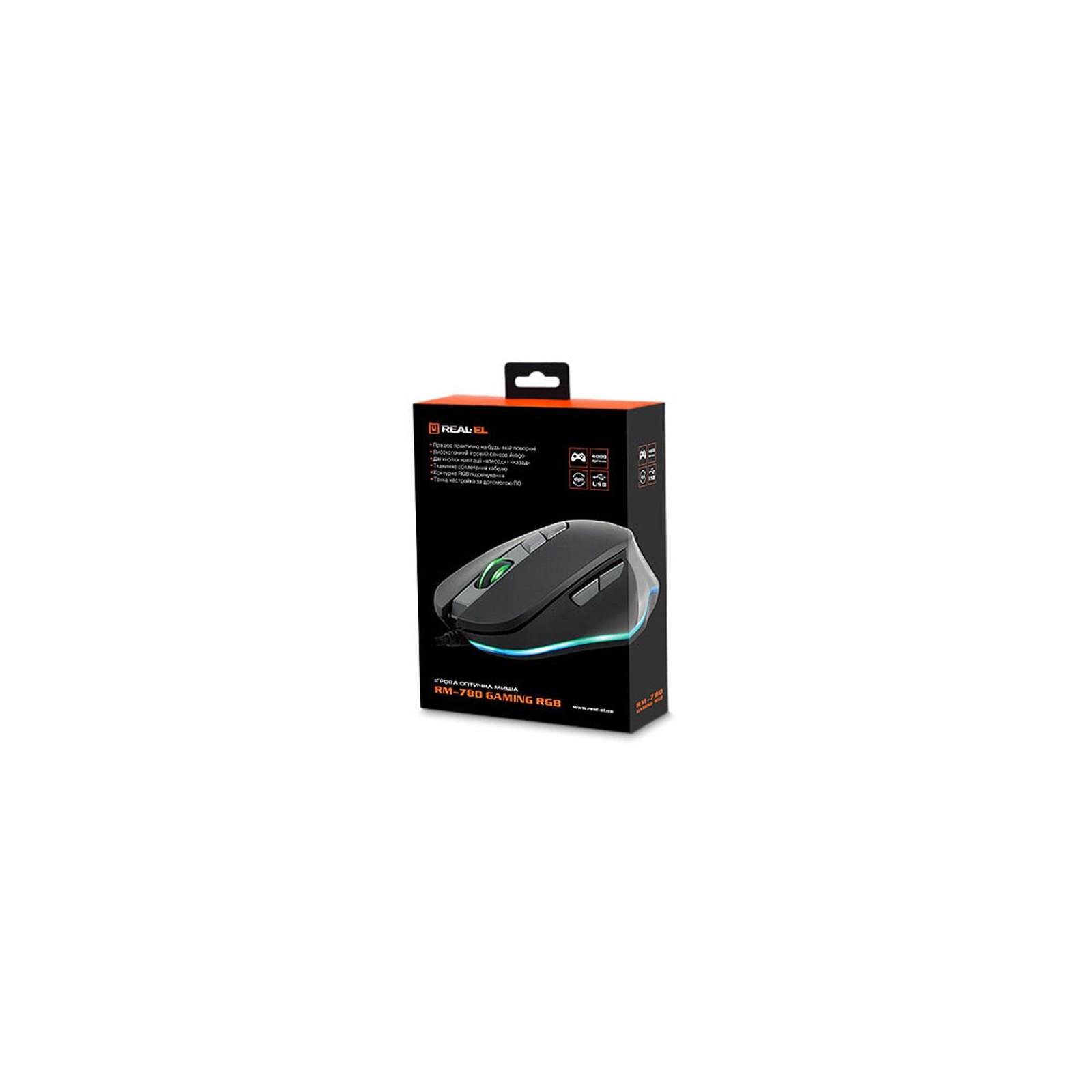 Мишка REAL-EL RM-780 Gaming RGB, black-grey зображення 6