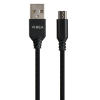 Дата кабель USB 2.0 AM to Micro 5P nylon 1m black Vinga (VCPDCMBN21BK) зображення 2