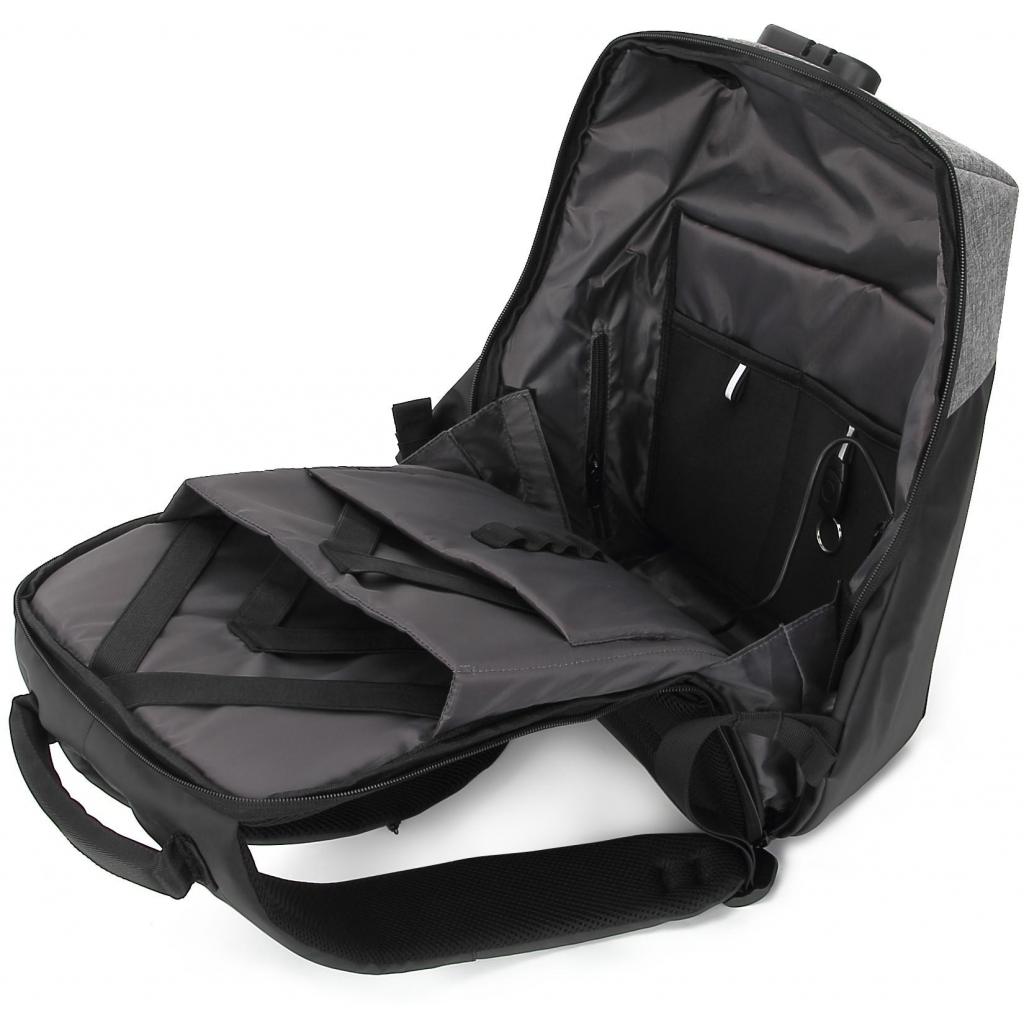 Рюкзак для ноутбука DEF 15.6" DW-01 anti-theft black-gray (378537) изображение 6