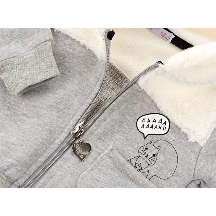 Кофта дитяча Haknur на блискавки з хутряним капюшоном (6943-80G-gray) зображення 5