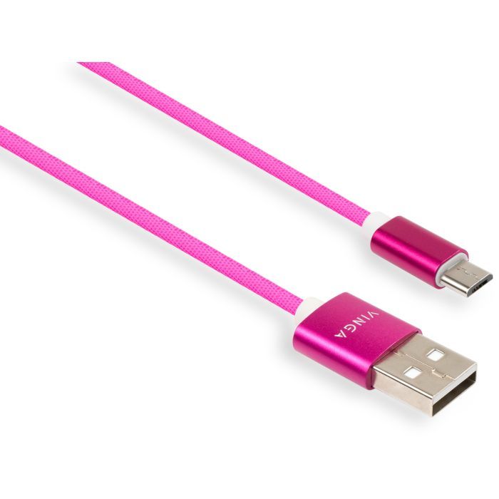 Дата кабель USB 2.0 AM to Micro 5P 1.0m rainbow nylon Vinga (VCPDCMCOLNB1RS) изображение 2
