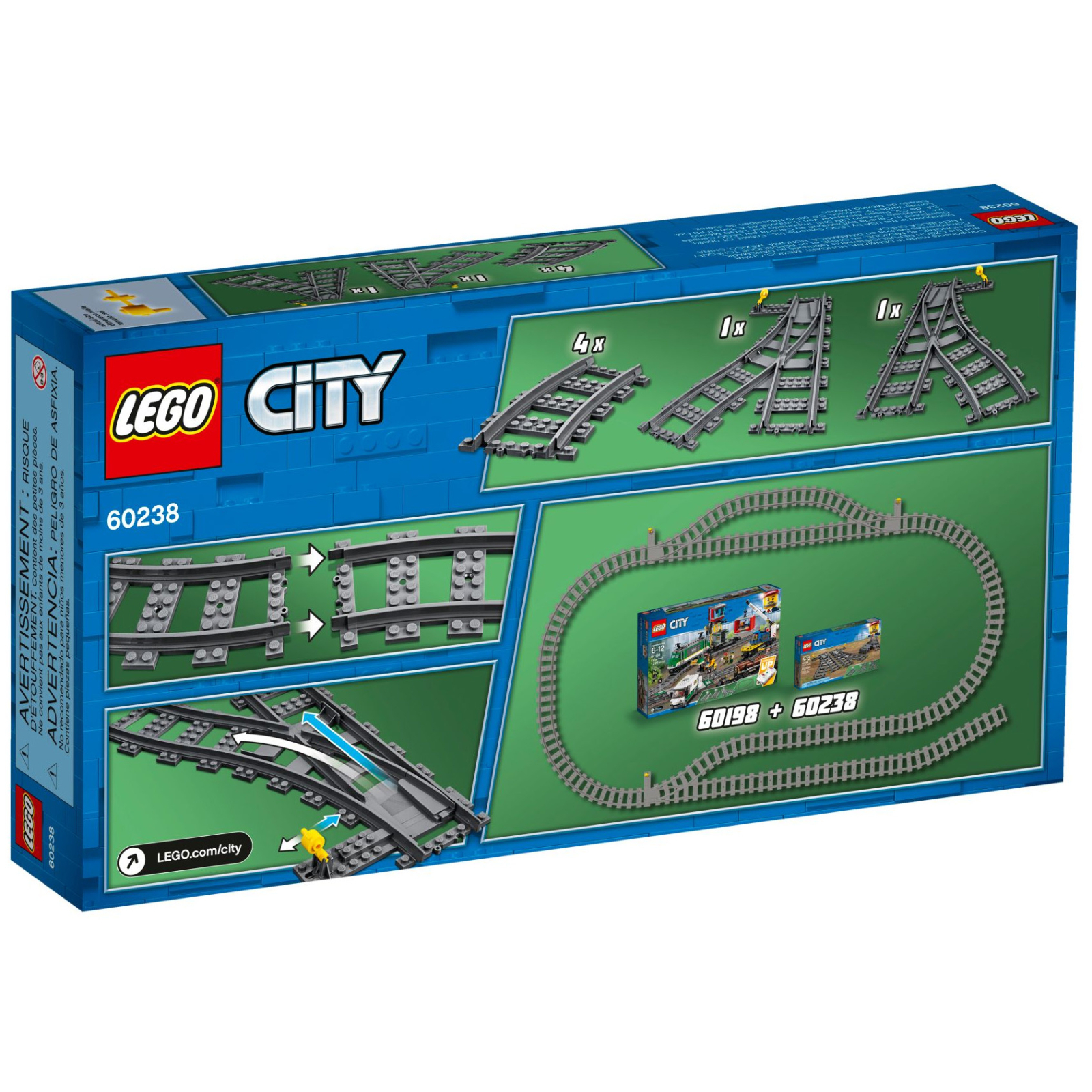 Конструктор LEGO City Железнодорожные стрелки 8 деталей (60238) изображение 4