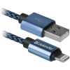 Дата кабель USB 2.0 AM to Lightning 1.0m ACH01-03T 2.1A blue Defender (87811)