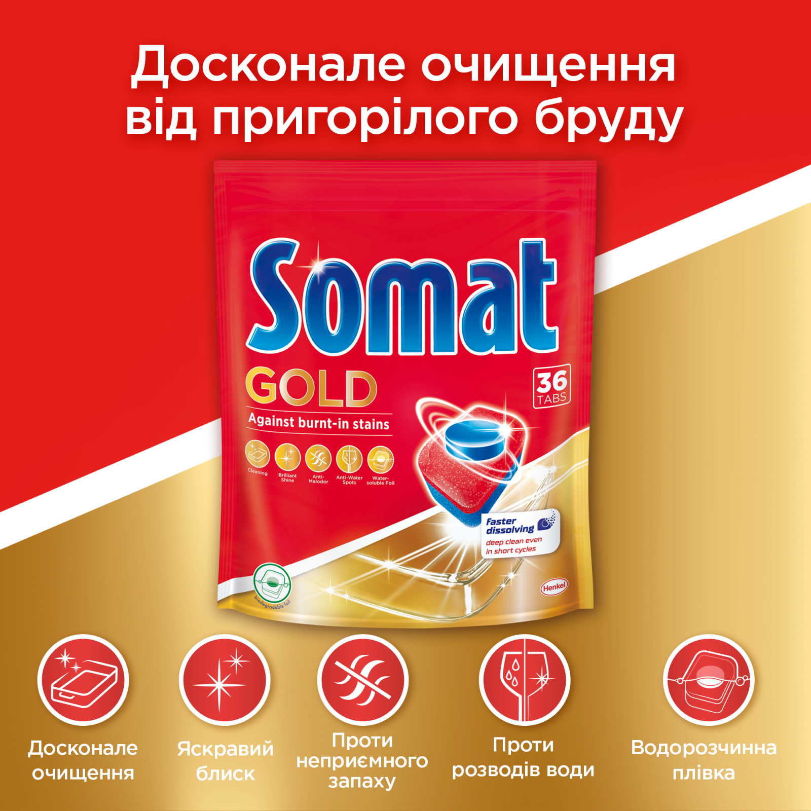 Таблетки для посудомоечных машин Somat Gold 72 шт (9000101321036) изображение 4