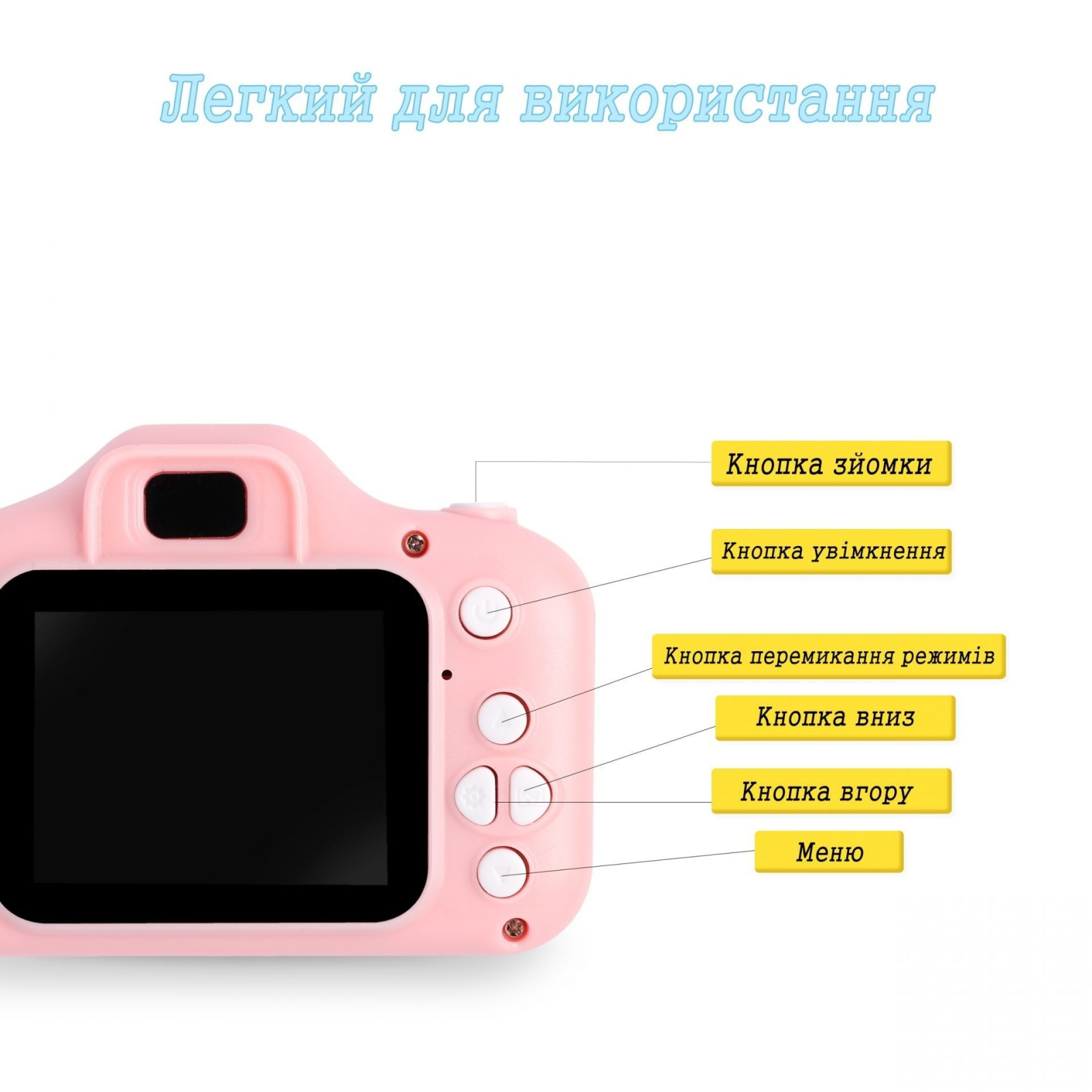 Інтерактивна іграшка XoKo Цифровий дитячий фотоапарат рожевий (KVR-001-PN) зображення 4