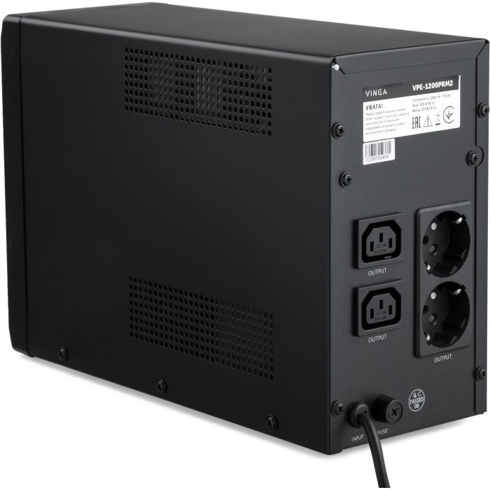 Пристрій безперебійного живлення Vinga LED 1200VA ( VPC-1200PRM3 ) (VPC-1200PRM3) зображення 3