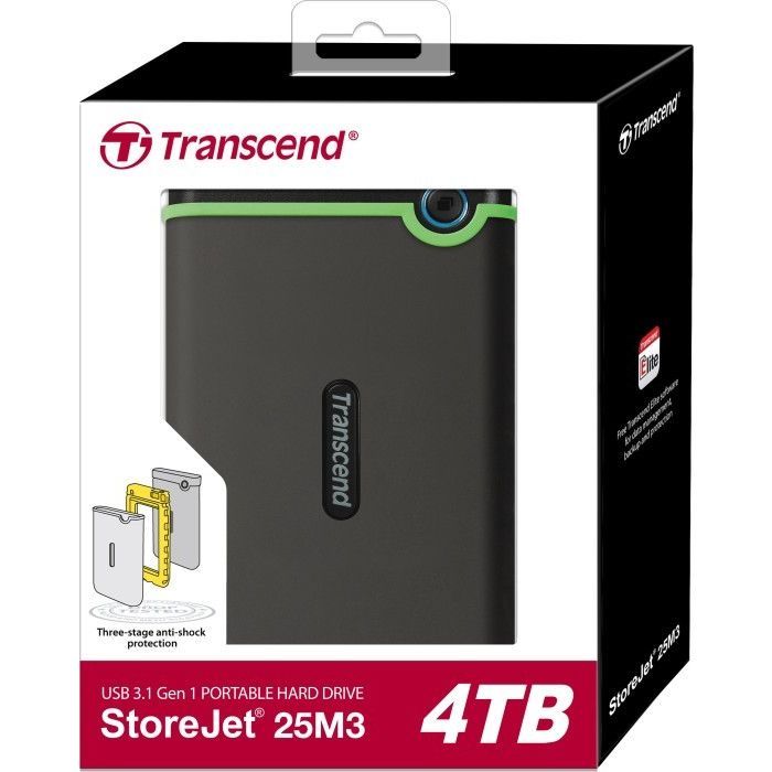 Зовнішній жорсткий диск 2.5" 4TB Transcend (TS4TSJ25M3S) зображення 3