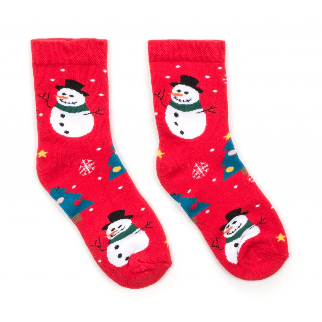 Шкарпетки дитячі BNM зі сніговиком (M1C0101-2024-3-red)