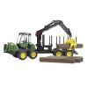 Спецтехника Bruder Трактор с системой захвата John Deere с прицепом и бревнами (02133) изображение 2