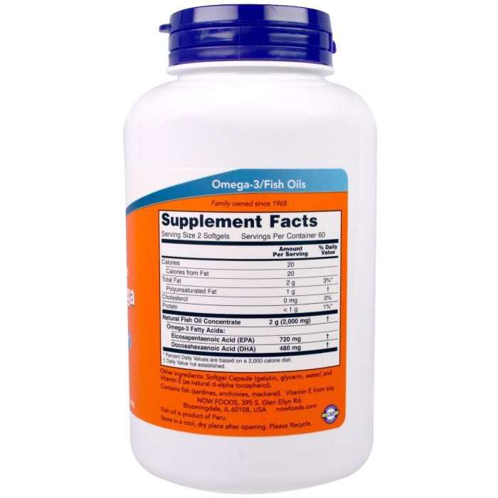 Жирные кислоты Now Foods Супер Омега ЭПК (ейкозапентаиновая кислота) 1200мг, 120 же (NOW-01682) изображение 2
