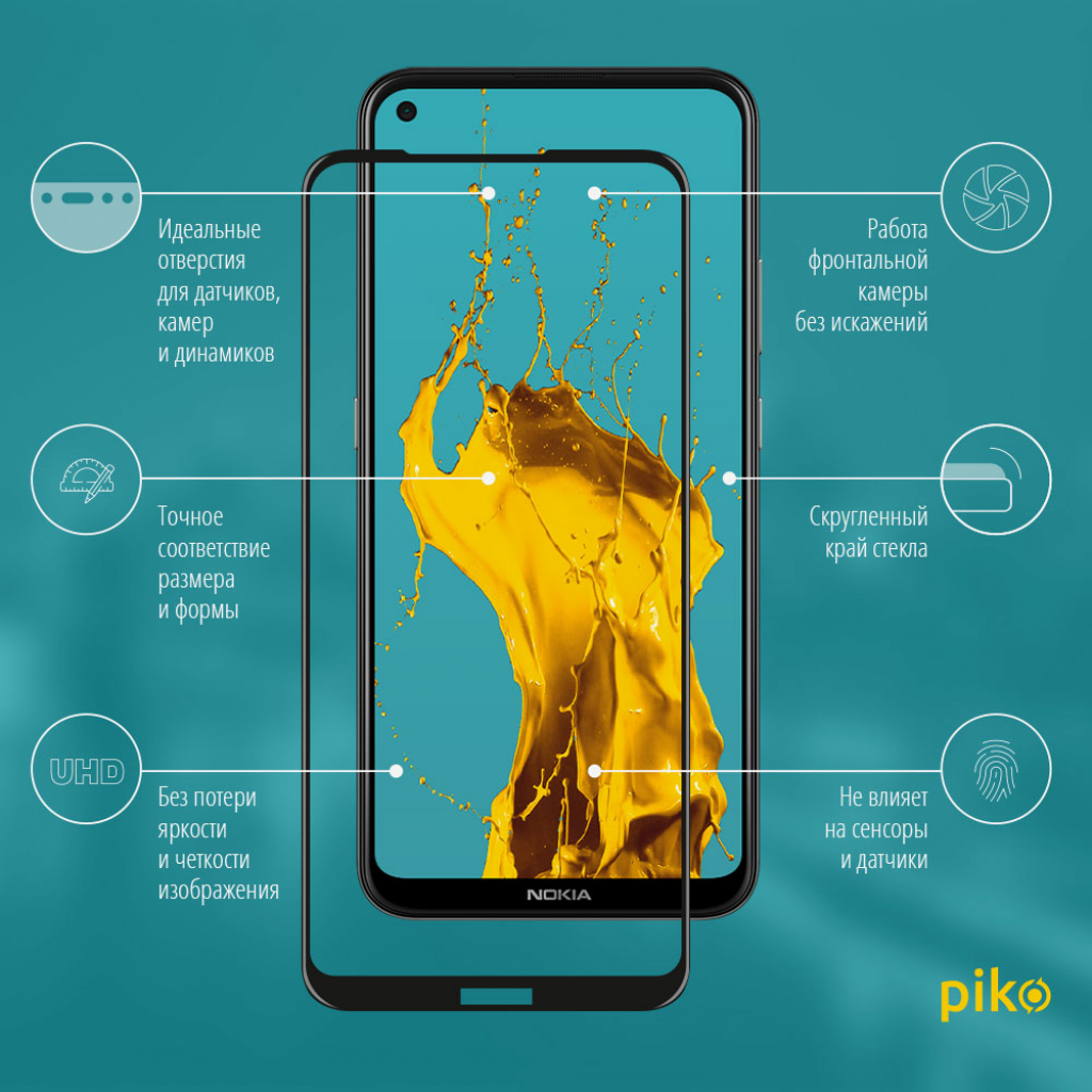 Стекло защитное Piko Full Glue Nokia 3.4 (1283126511530) изображение 2