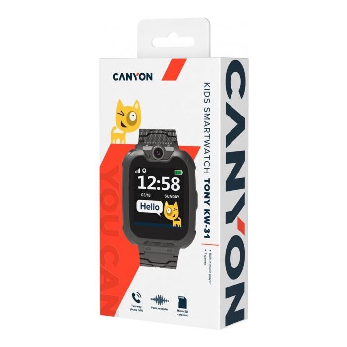 Смарт-годинник Canyon CNE-KW31YB Kids smartwatch Tony, Yellow-Grey (CNE-KW31YB) зображення 6