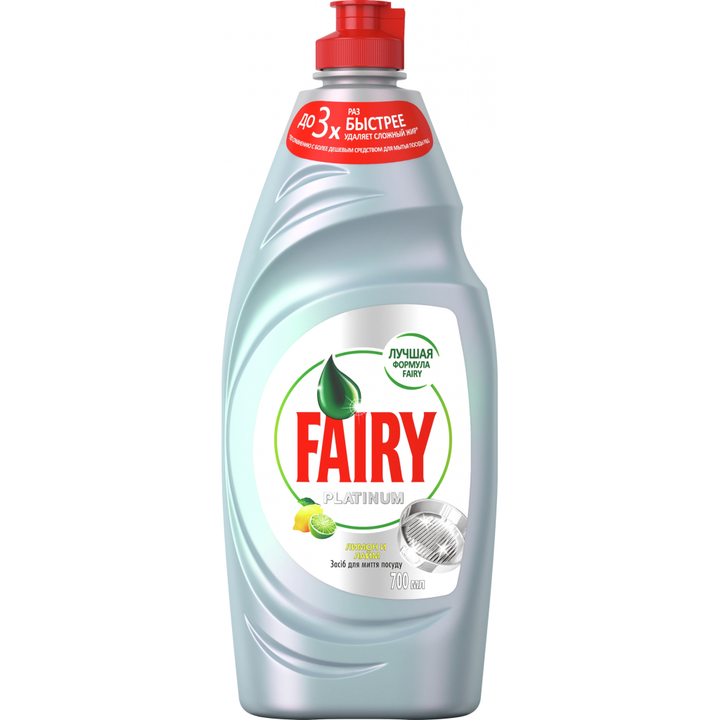 Средство для ручного мытья посуды Fairy Platinum Лимон и лайм 430 мл (4015400992400) изображение 2