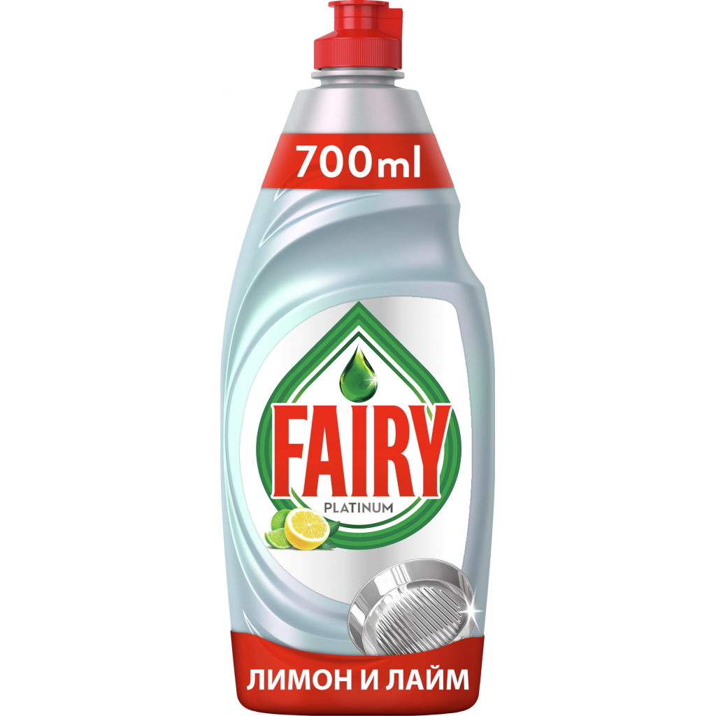 Средство для ручного мытья посуды Fairy Platinum Лимон и лайм 700 мл (8006540020050)