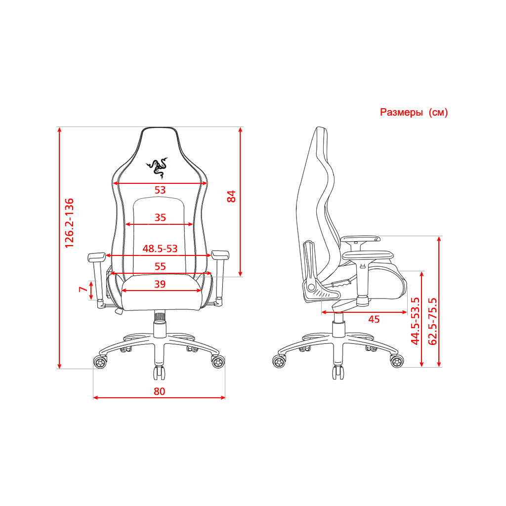 Крісло ігрове Razer Iskur Fabric (RZ38-02770300-R3G1) зображення 8