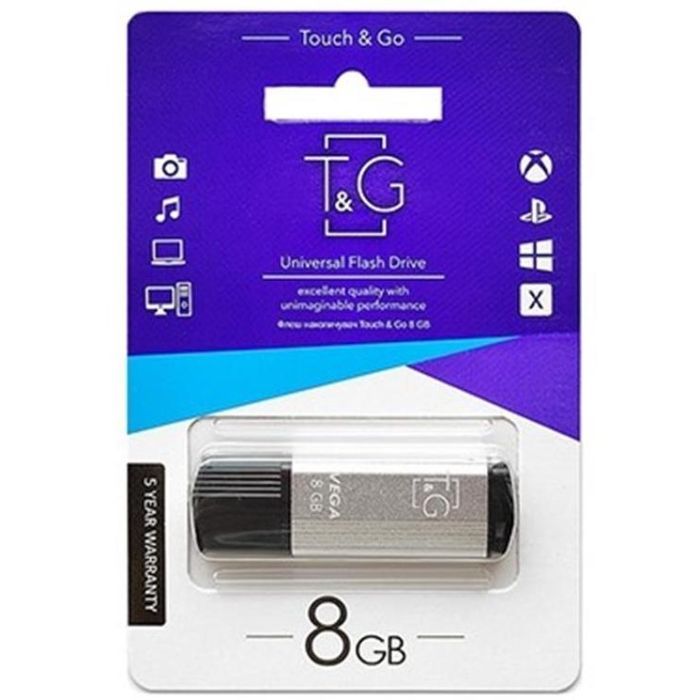 USB флеш накопитель T&G 8GB 121 Vega Series Silver USB 2.0 (TG121-8GBSL) изображение 2