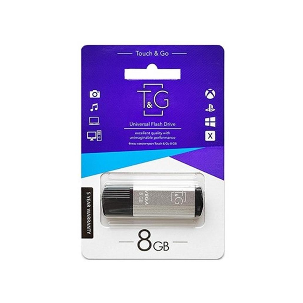 USB флеш накопичувач T&G 8GB 121 Vega Series Silver USB 2.0 (TG121-8GBSL) зображення 2