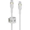 Дата кабель USB-C to USB-C 1.0m BRAIDED SILICONE white Belkin (CAB011BT1MWH) изображение 2