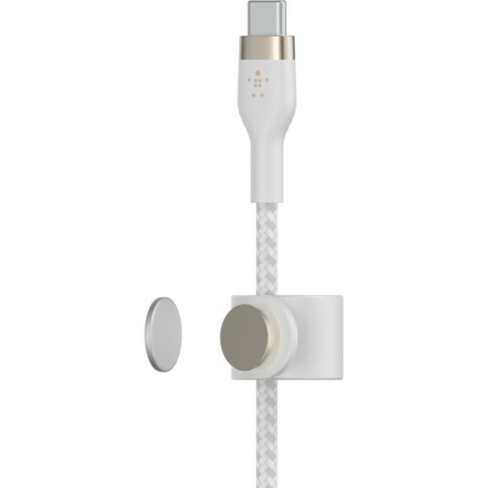 Дата кабель USB-C to USB-C 1.0m BRAIDED SILICONE white Belkin (CAB011BT1MWH) изображение 4