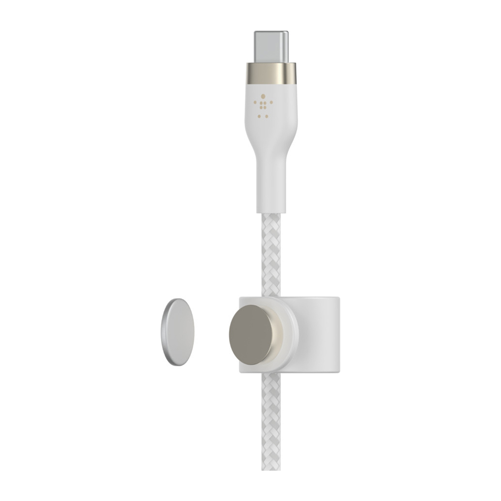 Дата кабель USB-C to USB-C 1.0m BRAIDED SILICONE white Belkin (CAB011BT1MWH) изображение 4