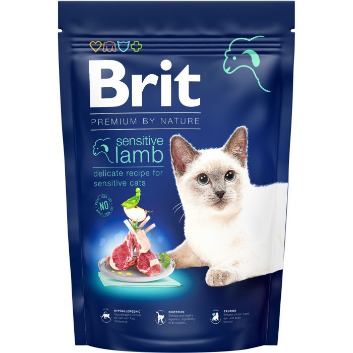 Сухой корм для кошек Brit Premium by Nature Cat Sensitive 1.5 кг (8595602553181)