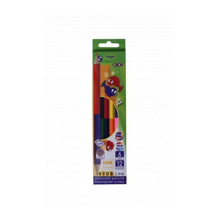 Олівці кольорові ZiBi Kids line Double 6 шт. 12 кольорів (ZB.2462)
