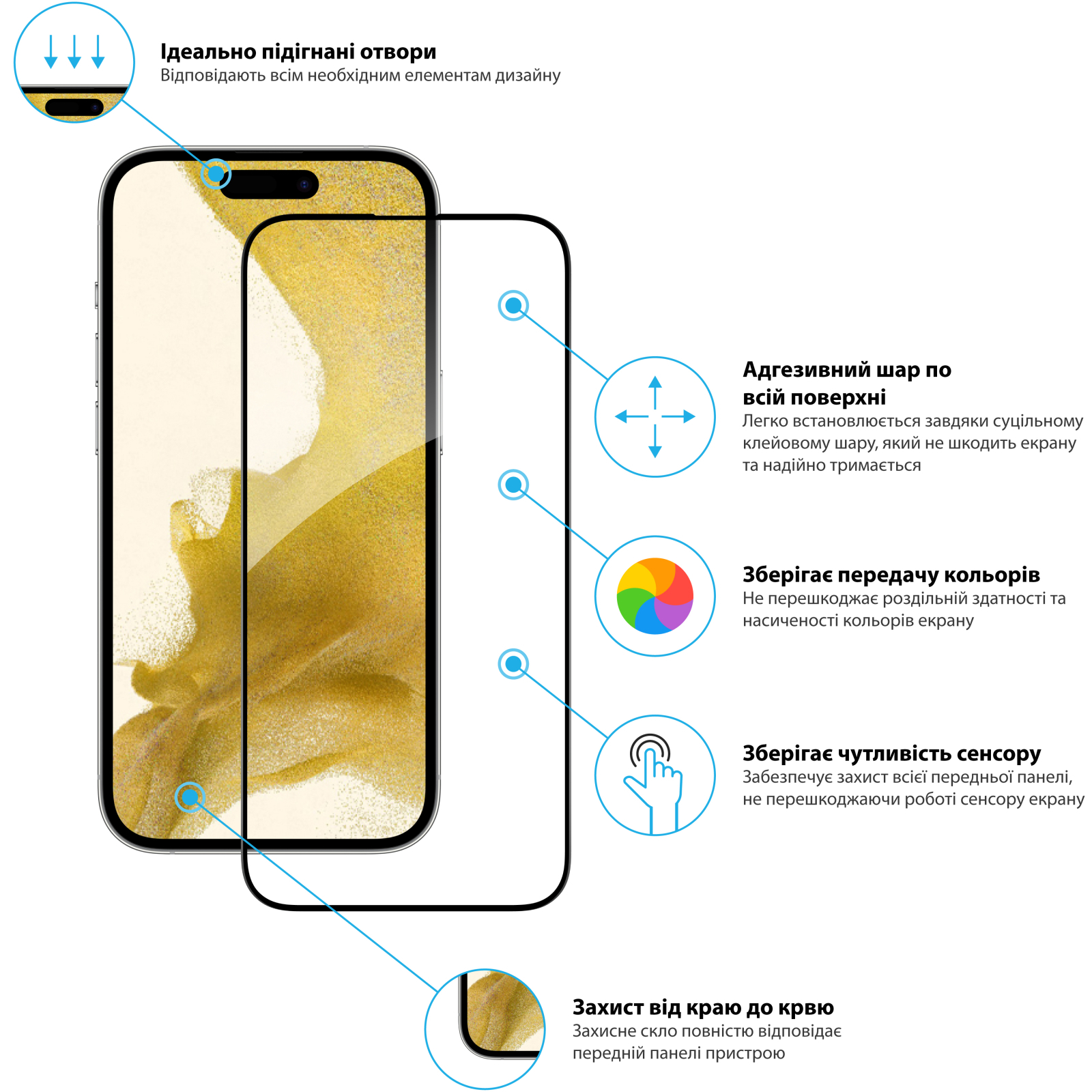 Стекло защитное Global Full Glue Apple iPhone 14 Pro (1283126541841) изображение 2