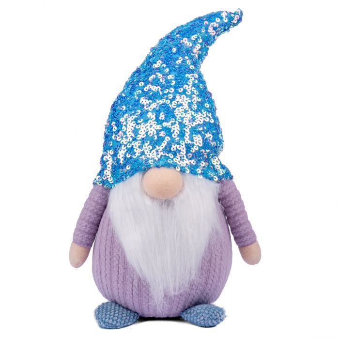 Новогодняя фигурка Novogod`ko Гном Мальчик, голубая пайетка, 40 см (974637)