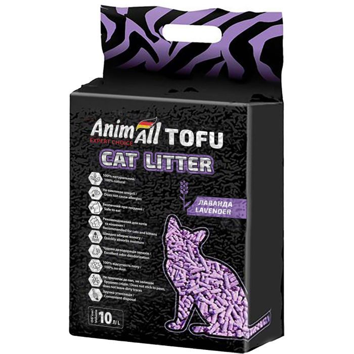 Наполнитель для туалета AnimAll Тофу с ароматом лаванды 4.66 кг (10 л) (4820224500898)