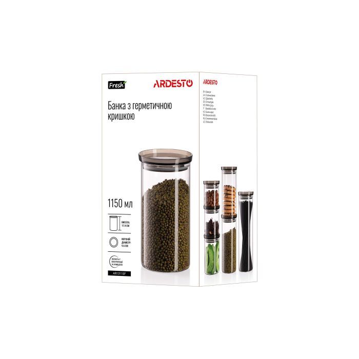 Ємність для сипучих продуктів Ardesto Fresh скло, пластик 500 мл (AR1305SF) зображення 9
