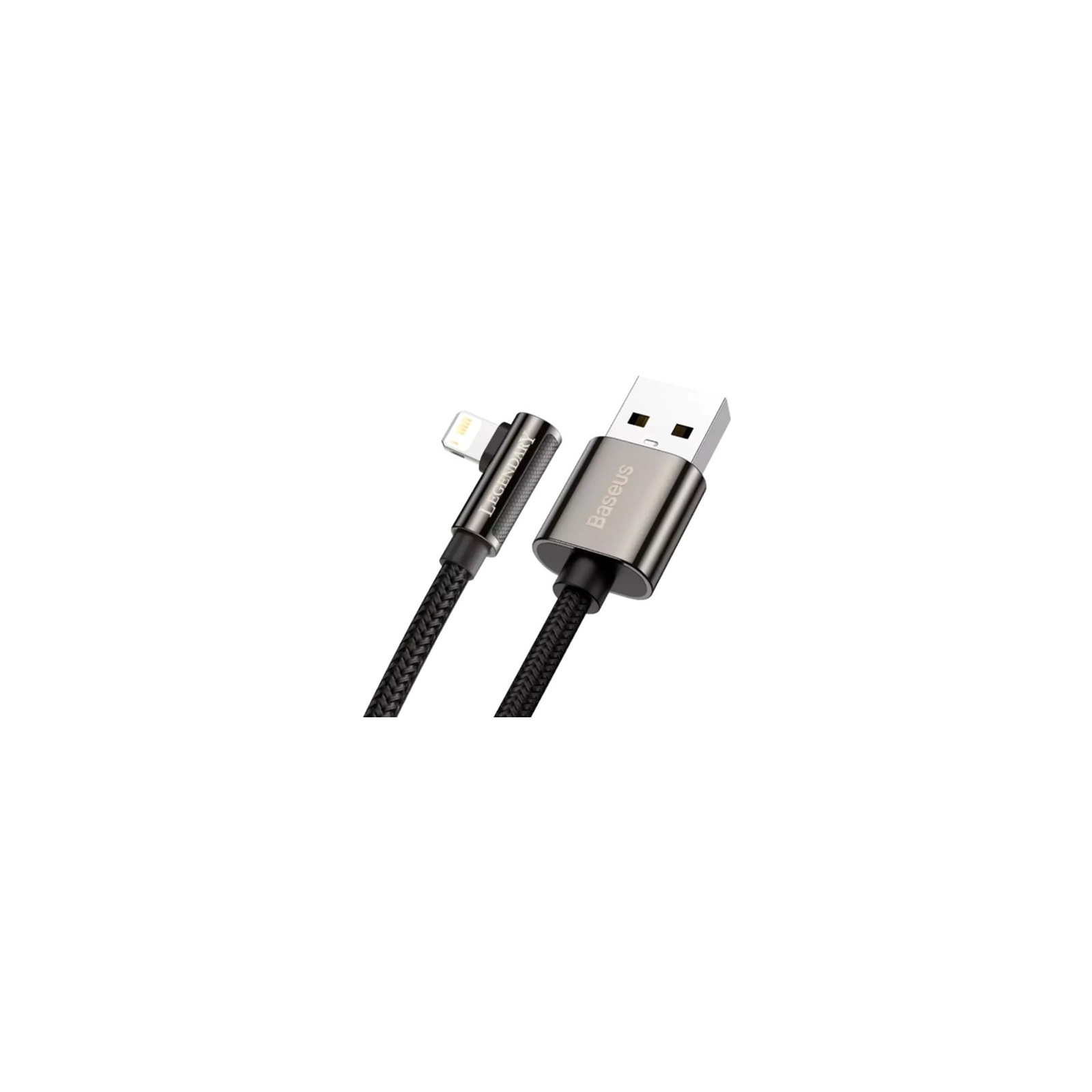 Дата кабель USB 2.0 AM to Lightning 1.0m CALCS 2.4A 90 Legend Series Elbow Black Baseus (CALCS-01) изображение 2