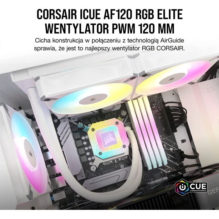 Кулер для корпуса Corsair AF120 RGB Elite White Triple Pack (CO-9050158-WW) изображение 4