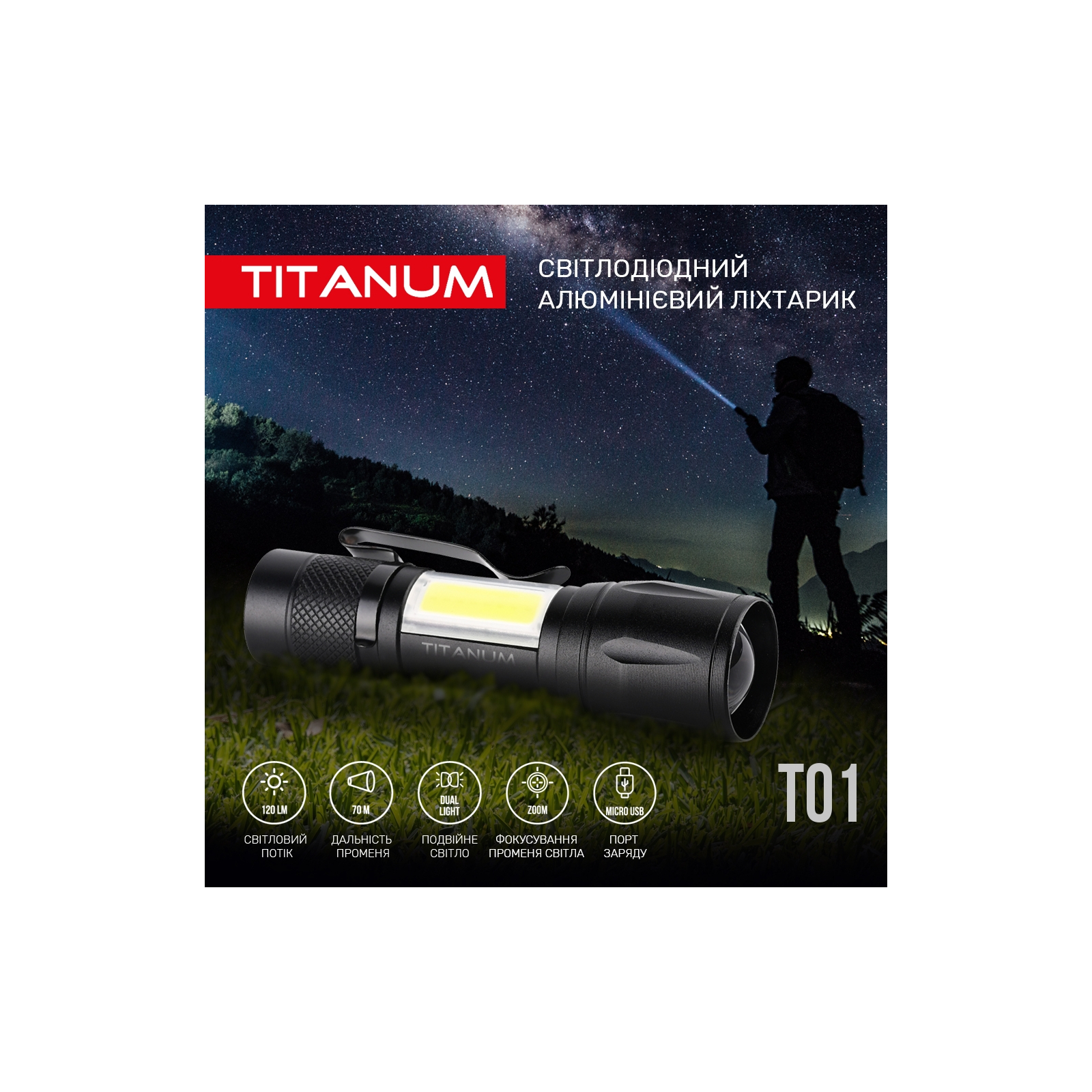 Ліхтар TITANUM 120Lm 6500K (TLF-T01) зображення 3