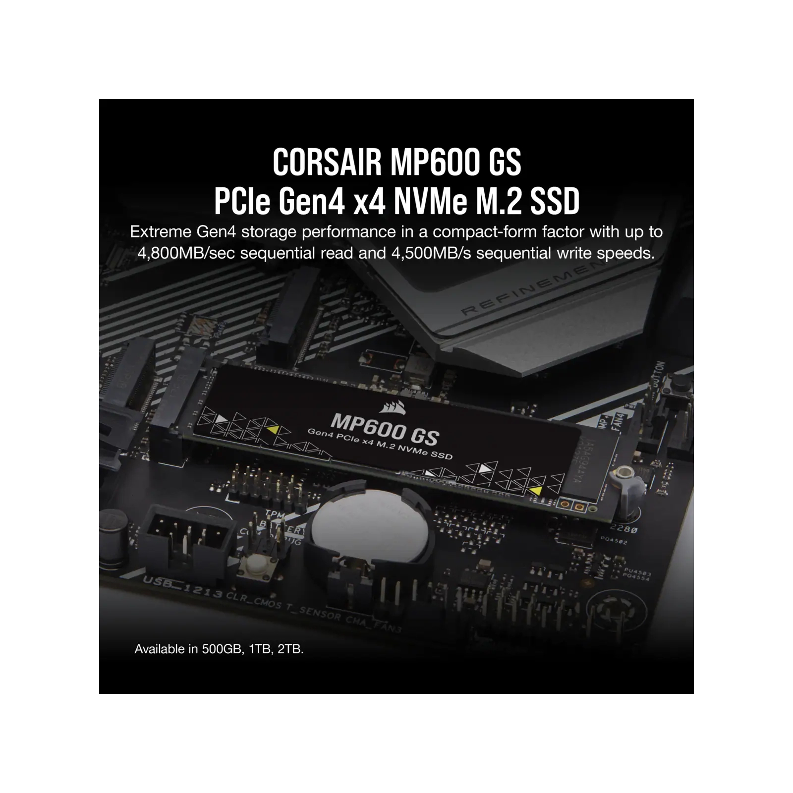 Накопитель SSD M.2 2280 500GB MP600GS Corsair (CSSD-F0500GBMP600GS) изображение 8