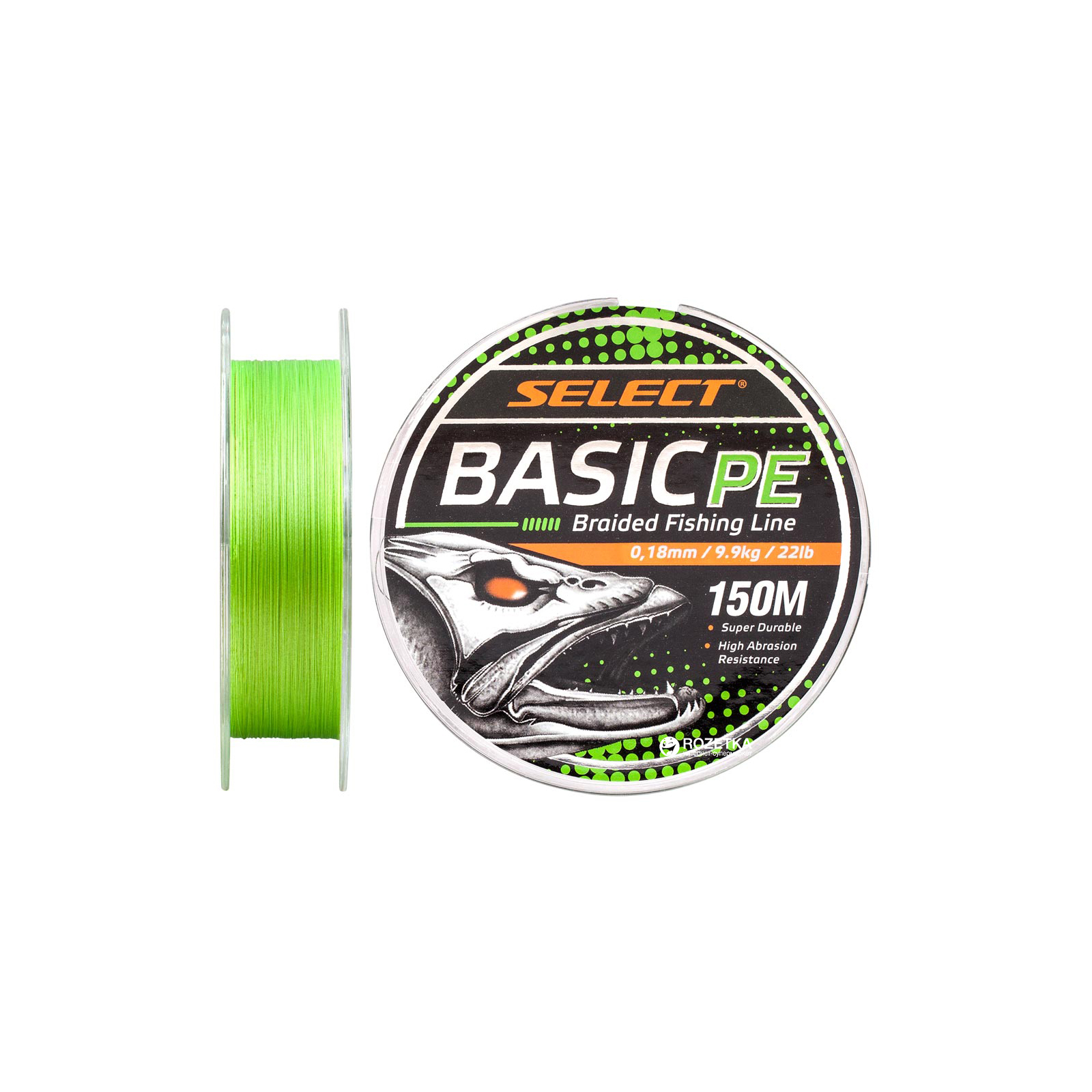 Шнур Select Basic PE 150m Light Green 0.18mm 22lb/9.9kg (1870.18.16)