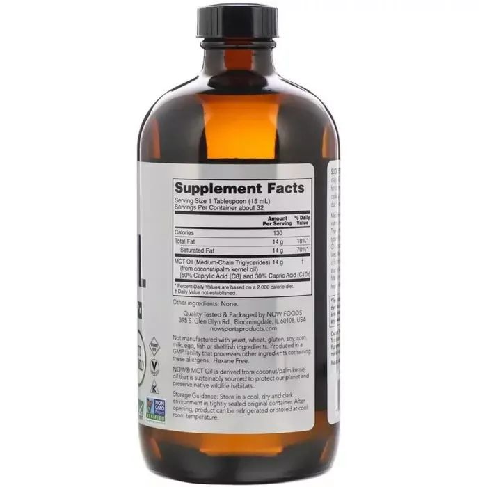 Трави Now Foods Олія МСТ, MCT Oil, Без Смаку, 473 мл (NOW-02211) зображення 2