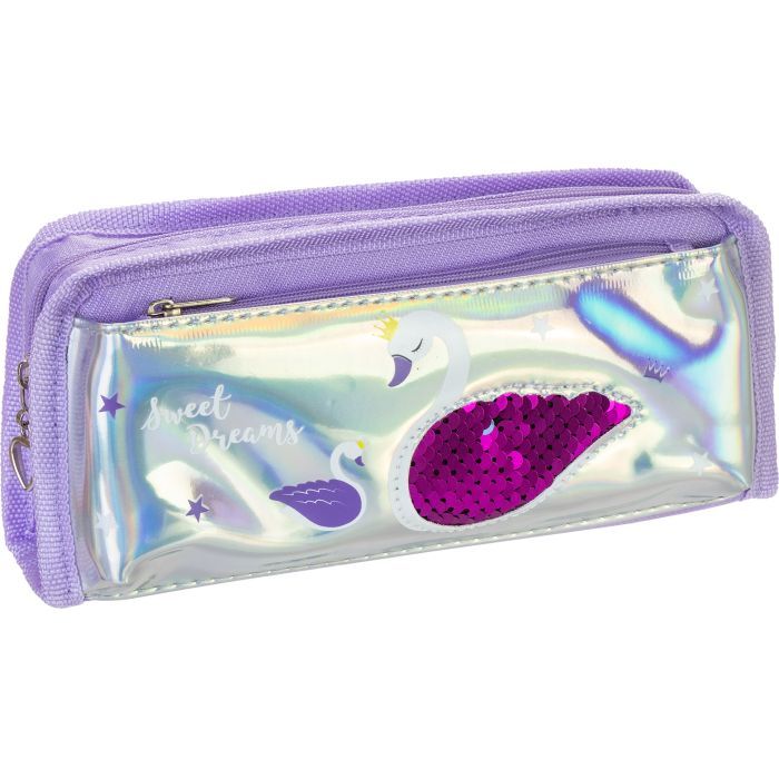 Пенал Cool For School голографический с пайетками 2 отделения Sweet Dreams голубой (CF86967)
