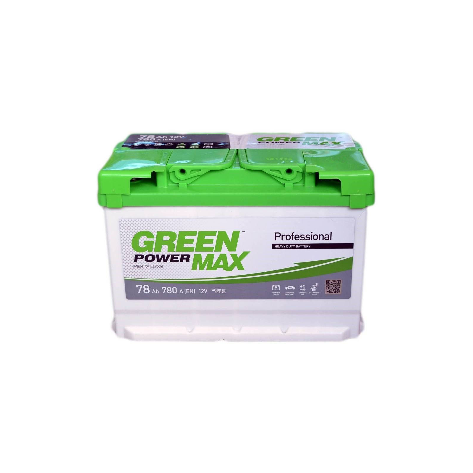 Акумулятор автомобільний GREEN POWER MAX 78Ah (+/-) (780EN) (26093)