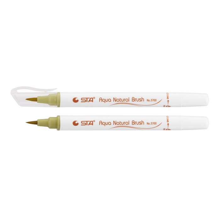 Художественный маркер STA кисточка акварельная AQUA NATURAL BRUSH 3700, оливково желтый (STA3700-55)