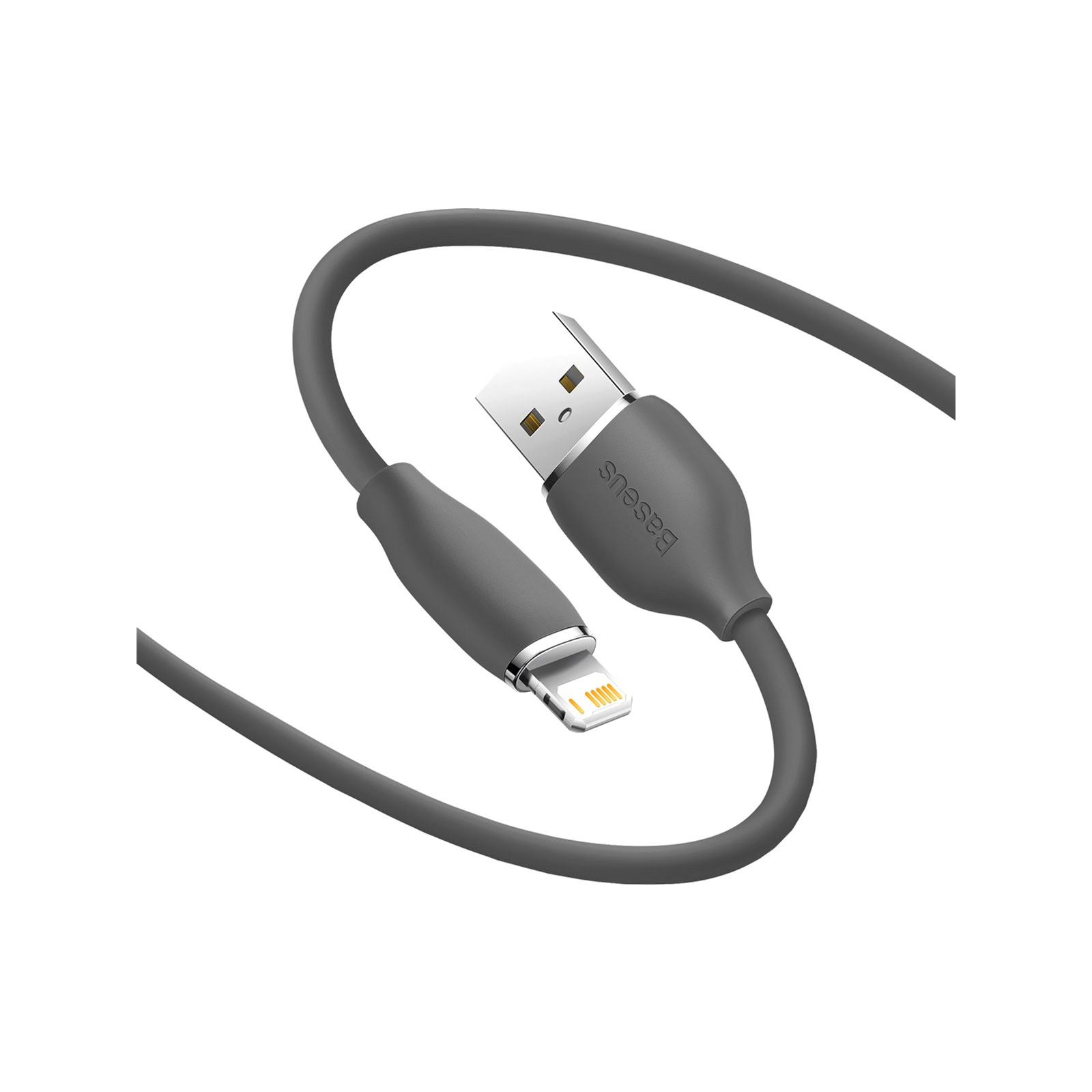 Дата кабель USB 2.0 AM to Lightning 2.0m 2.4A Jelly Liquid Silica Gel Black Baseus (CAGD000101) зображення 3